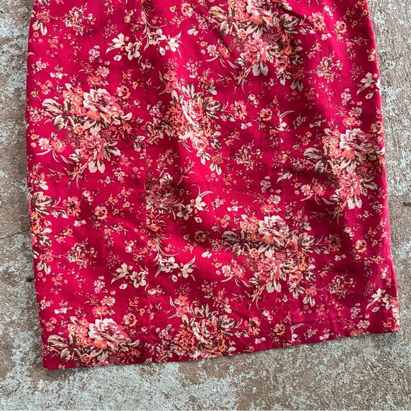 Vtg Laura Ashley Mini Dress Sz 8 Pink Floral sleeveless 90s Cottagecore Bodycon - Picture 4 of 14